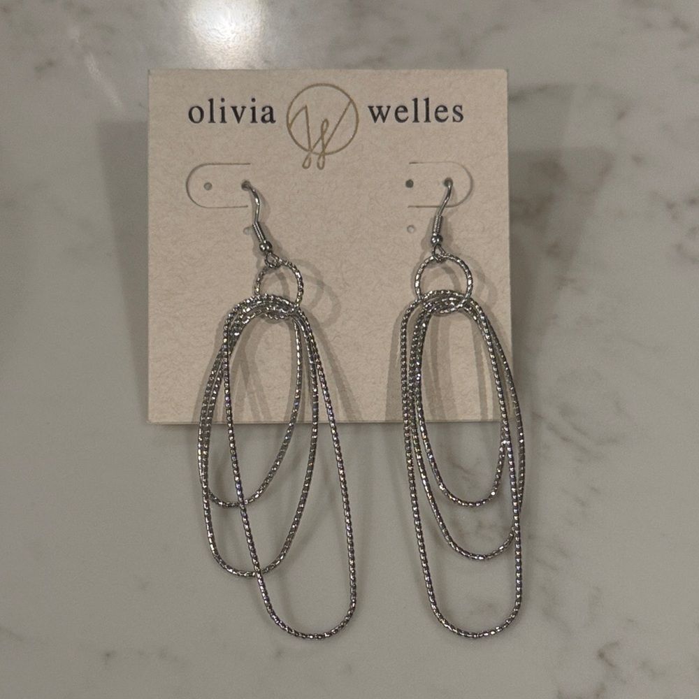 Olivia Welles Silver Multi-Chain Earrings